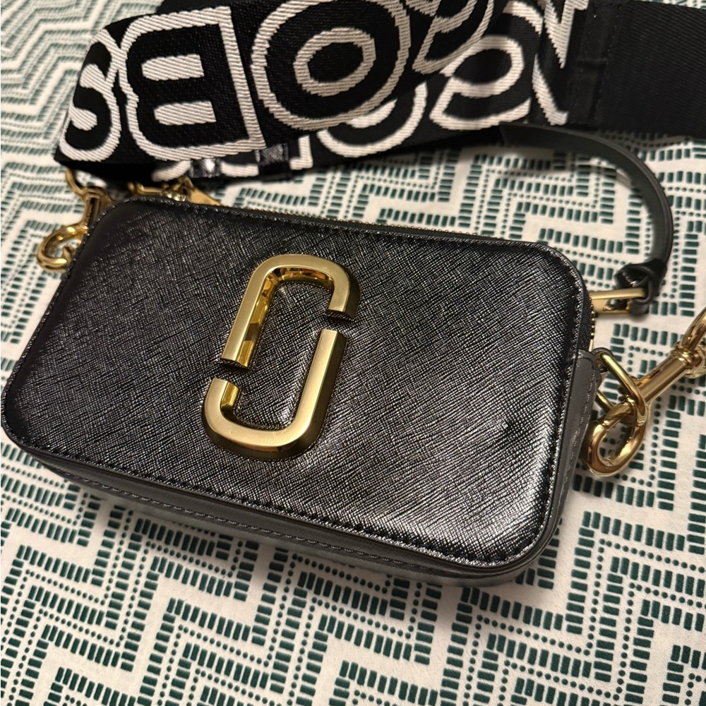 Marc Jacobs Black and Gold Crossbody Bag